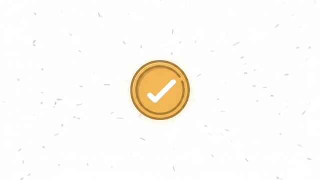 Digital Gold Coin Minting Icon Filling with Warm Amber Glow Animation Isolated on White Background