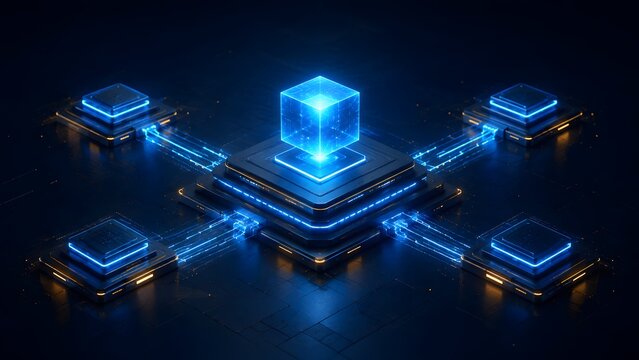 Central Processing Unit CPU Chip And Core Network Hub Concept