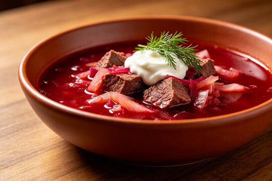 Russian Borscht Side View Beetroot