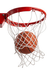Basketball scoring through hoop net © PEE PHIBAN