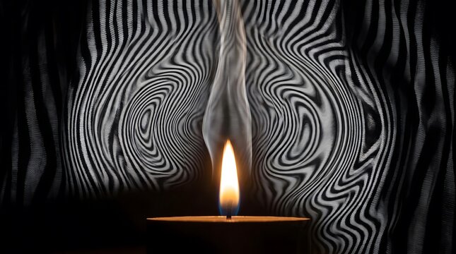 Thermal heat plume rising from candle flame optical visualization
