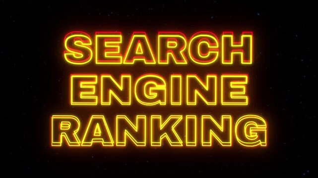 Search Engine Ranking Neon Sign Text with Classic Retro Theme.
