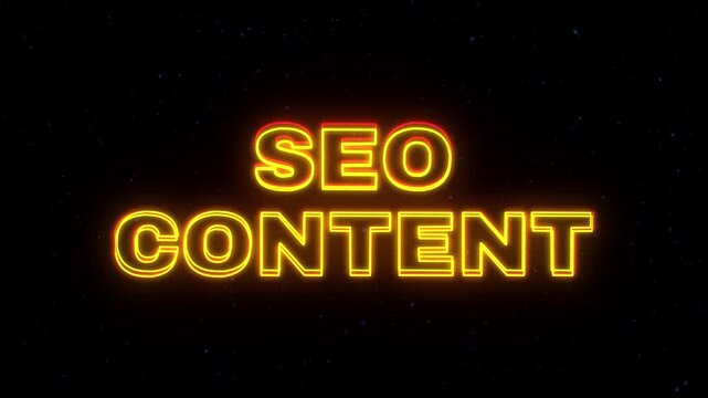 SEO Content Neon Sign Text with Classic Retro Theme.