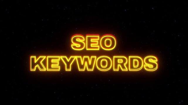  SEO Keywords Neon Sign Text with Classic Retro Theme