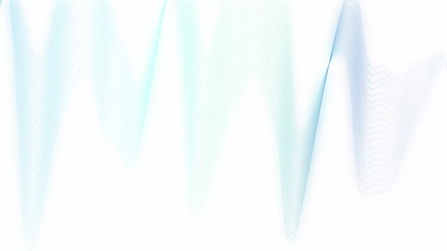 Abstract Flowing Light Ribbons Moving on White Background