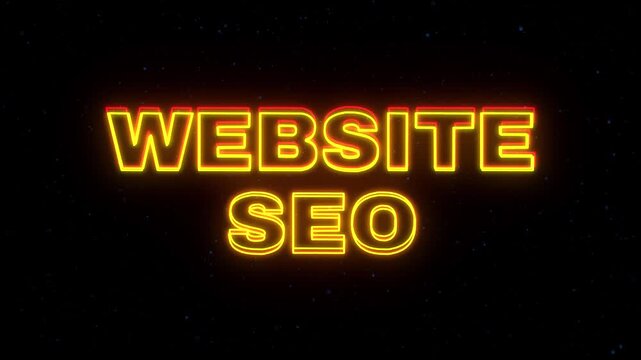 Website SEO Neon Sign Text with Classic Retro Theme.