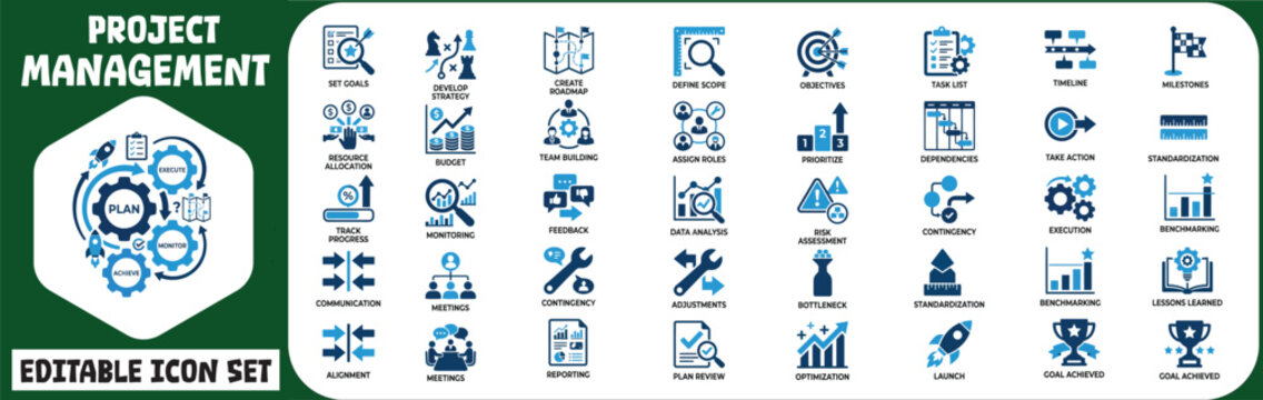 A comprehensive collection of diverse and detailed icons for various digital and design applications enhancing user interfaces