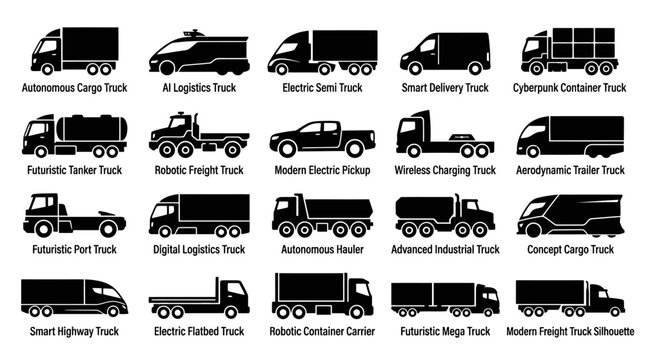 Variety of trucks on display.