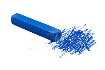 Blue pastel chalk stick with smudged powder © PEE PHIBAN