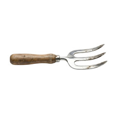 Fototapeta premium old garden fork with wooden handle isolated on transparent background