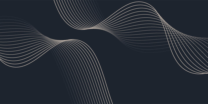 Abstract geometric vector curve lines shape in premium gold color isolated on transtransparent background. Dinamic flowing gold gradient wave pattern. Vector llustration