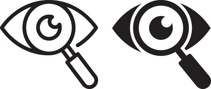eye inspection and search icons set vector illustration