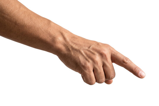 Human hand pointing forward with index finger