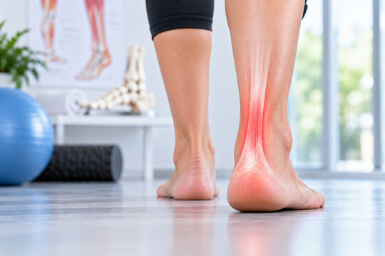 Achilles Tendon Pain and Inflammation Medical Concept