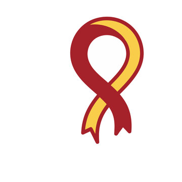 Red and yellow awareness ribbon