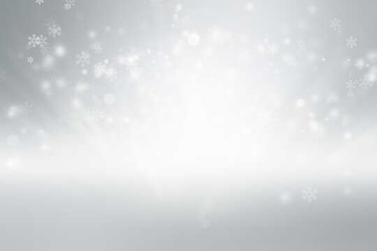 white snow blur abstract background. Bokeh Christmas blurred beautiful shiny Christmas lights.