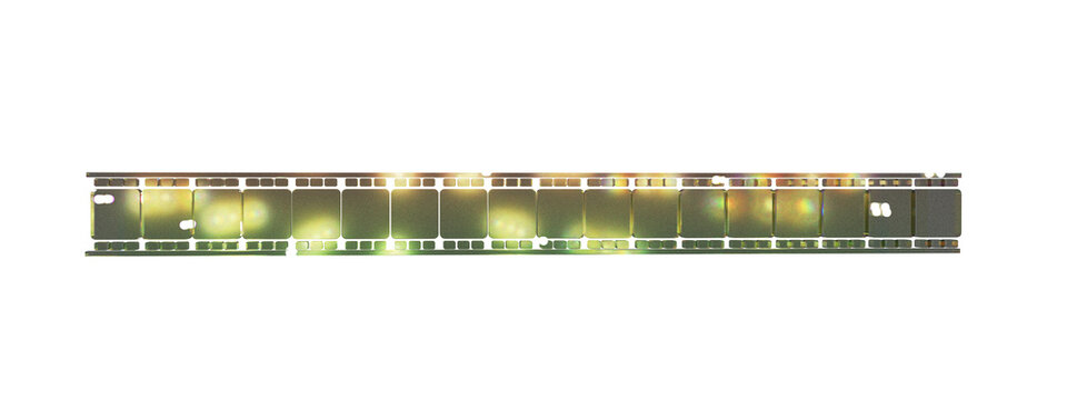 Vintage 35mm film strip frame isolated on transparent background, film strip PNG