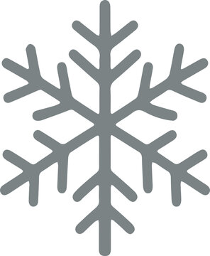 Simple grey winter snowflake icon graphic element isolated