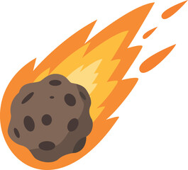 Burning Asteroid Meteor Flying Through Space © maulana