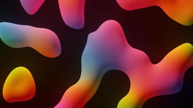 Abstract 3D fluid rainbow gradient morphing shapes background