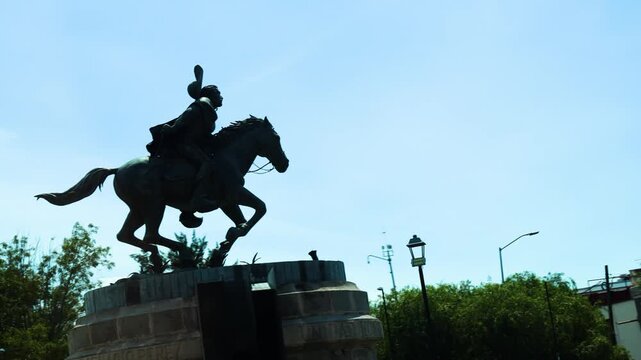 Equestrian Statue Of Ignacio Perez At Rotonda Queretaro