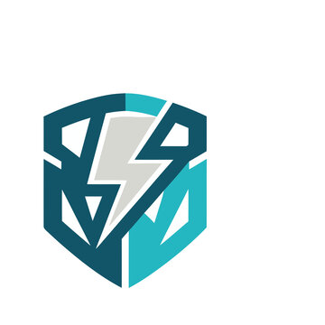 Hexagonal logo with lightning bolt