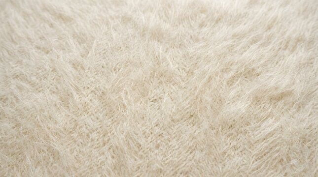 Abstract macro texture of white and peach colored faux fur fabric.