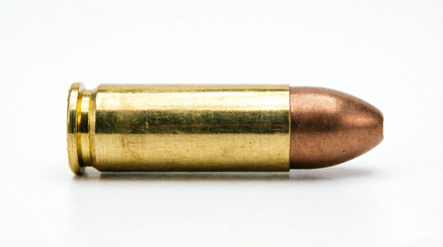 Close-up of brass rifle bullet