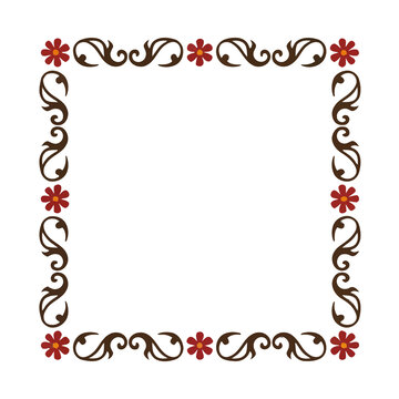 Decorative floral border with scrollwork