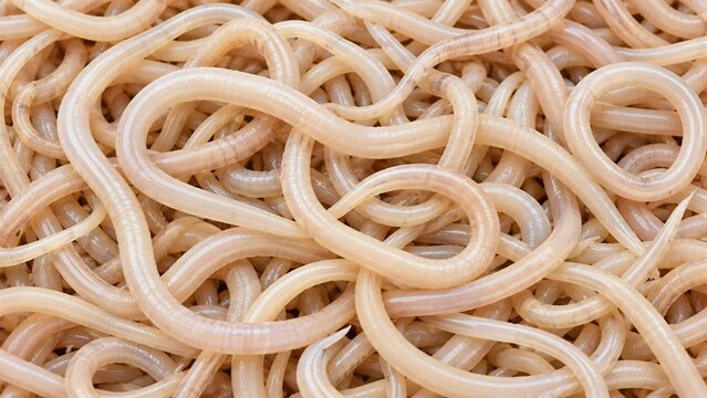 Roundworm Background. Parasitic Worm Background.