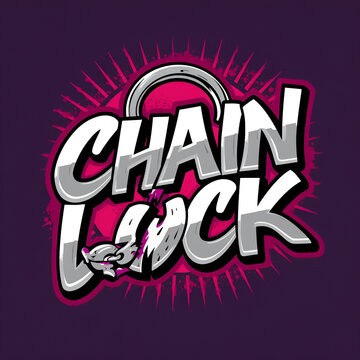 Graphic design illustration featuring the words Chain Luck with a stylized broken shackle icon.