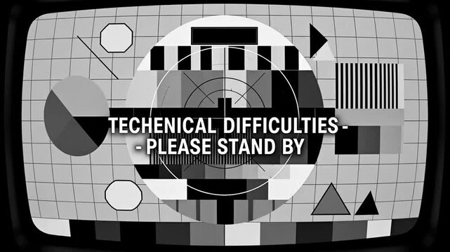 Generic Screen Test Pattern Displaying Technical Difficulties Please Stand By