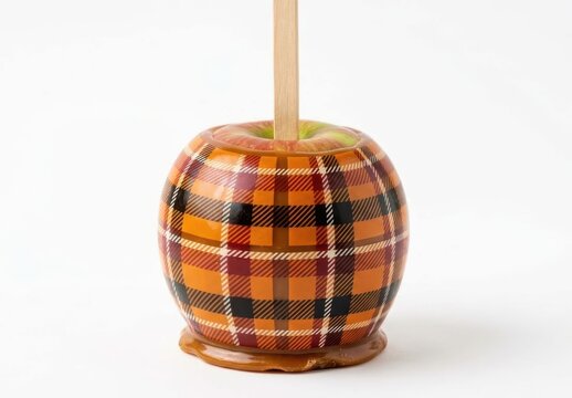 Plaid pattern caramel apple