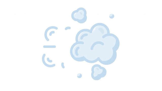 Cartoon smoke puff animation isolated on transparent background