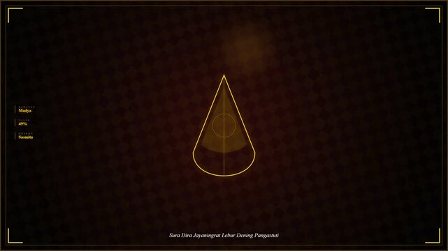Radar displays a golden geometric cone shape against a dark patterned background.