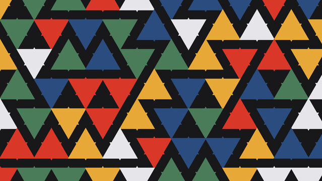 Vibrant colorful geometric triangle pattern abstract background