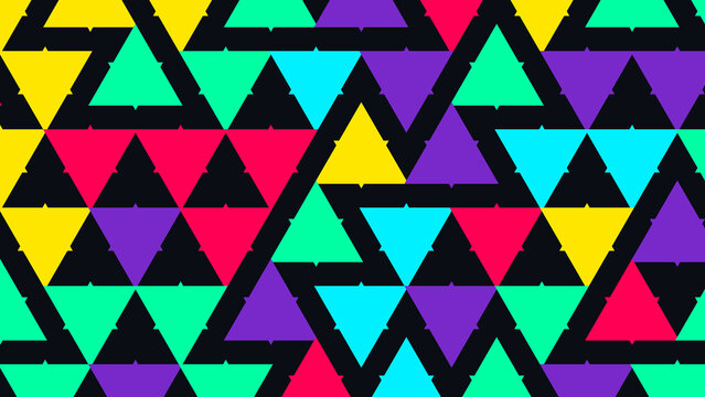 Vibrant colorful geometric triangle pattern abstract background design