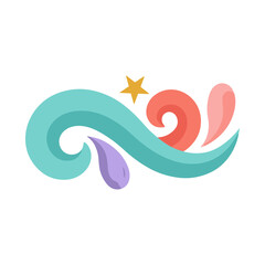 Obraz premium Abstract Swirls and Star Decoration