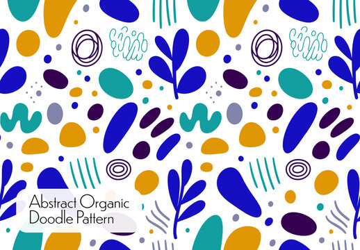 Abstract Organic Doodle Pattern Background