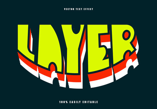 Bold Retro Vector Text Effect with Colorful Editable Typography Design
