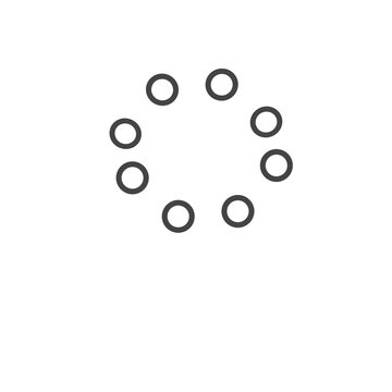 Digital assets in the form of animated loading icons or modern circular progress indicators neatly arranged from several small circles or dots.