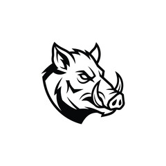 Obraz premium Wild Boar Head Emblem Logo Design Vector Illustration.