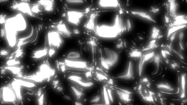 Grayscale marble procedural texture, glowing white patterns on dark background. Suitable for elegant backgrounds, designs, or digital projects.