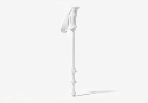 White hiking pole on floor