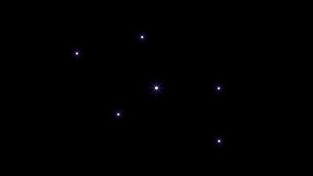 glowing shinning twinkle stars, sparkle, Starry night, twinkle animation traparent, retro sparkle particle movement on black screen background. 4k video
