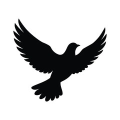 Fototapeta premium Flying dove silhouette representing peace and freedom as conceptual artistic design asset.