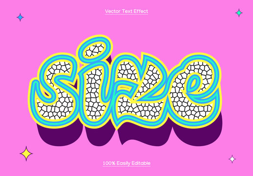 Bold Size Text Effect with Colorful Editable Typography