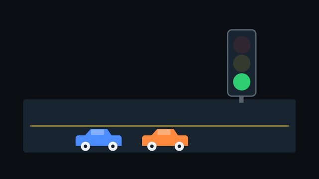 Green Traffic Light Road Safety Animation