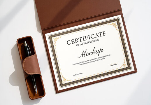 Professional Certificate of Appreciation Mockup
