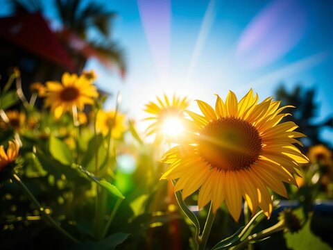 Summer's echo, a geometric bloom of parental embrace and joyful ascent  Joyful burdens etched in sunlight,  embrace,  children
